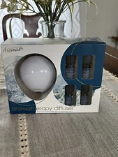 NIB Aromas Aromatherapy Diffuser W/  Essential Oils