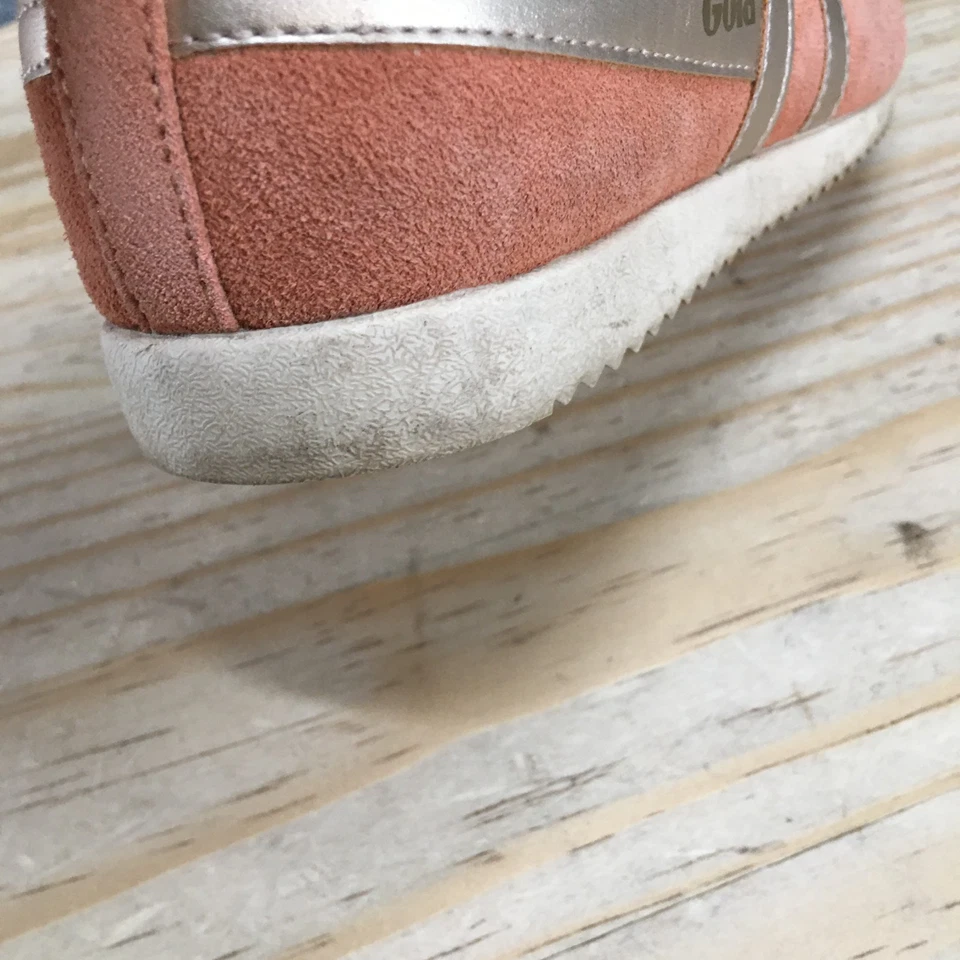 Gola Zapatos Mujer 7 Bala Perla Tenis Cuero Rosa Con Cordones Parte Superior Baja Comodidad Foto 4 de 4