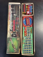 Vintage ATC TRAIN Tin Toy RAILWAY YARD Locomotive 2 Roundhouse 29" Track in Box