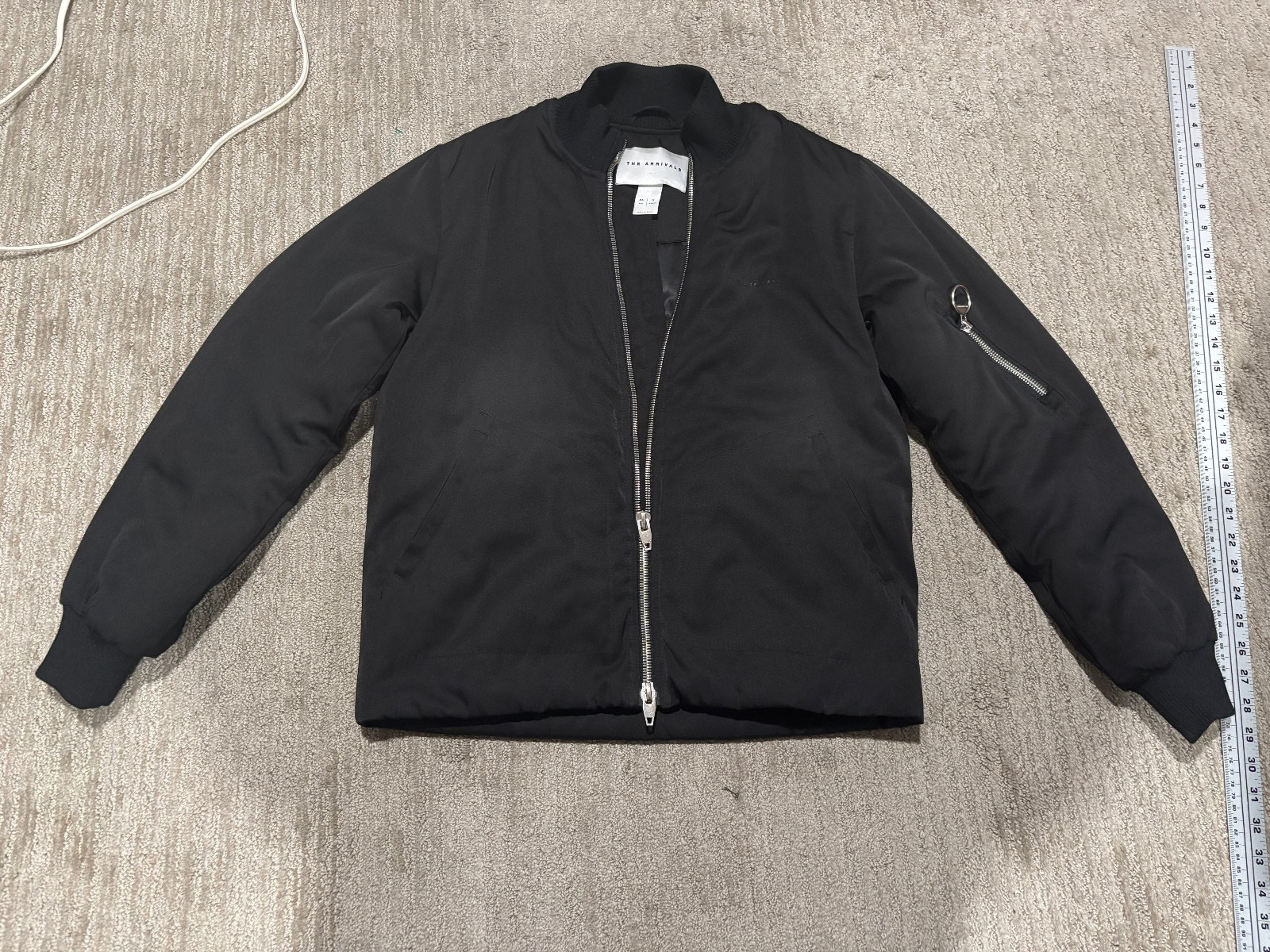 The Arrivals Womens Jacket S Small Bomber Black Dual Zipper