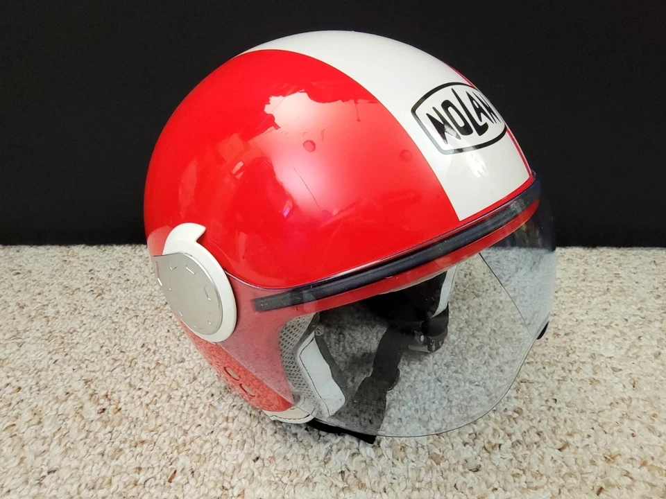 NOLAN (Italia) N20 Jet Motocicleta Scooter Cercanías DOT Casco Rojo con Visera ~ Med Foto 4 de 4