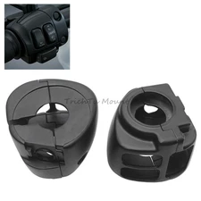 Black Handlebar Control Switch Housings Cover For Harley Dyna Softail Sportster