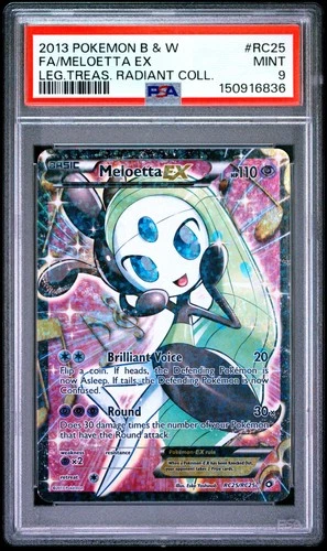 2013 POKEMON BLACK & WHITE #RC25 FULL ART/MELOETTA EX PSA 9