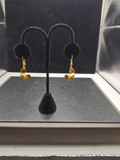 Disney Mickey Mouse Ears Gold Tone Wire Earrings I-3