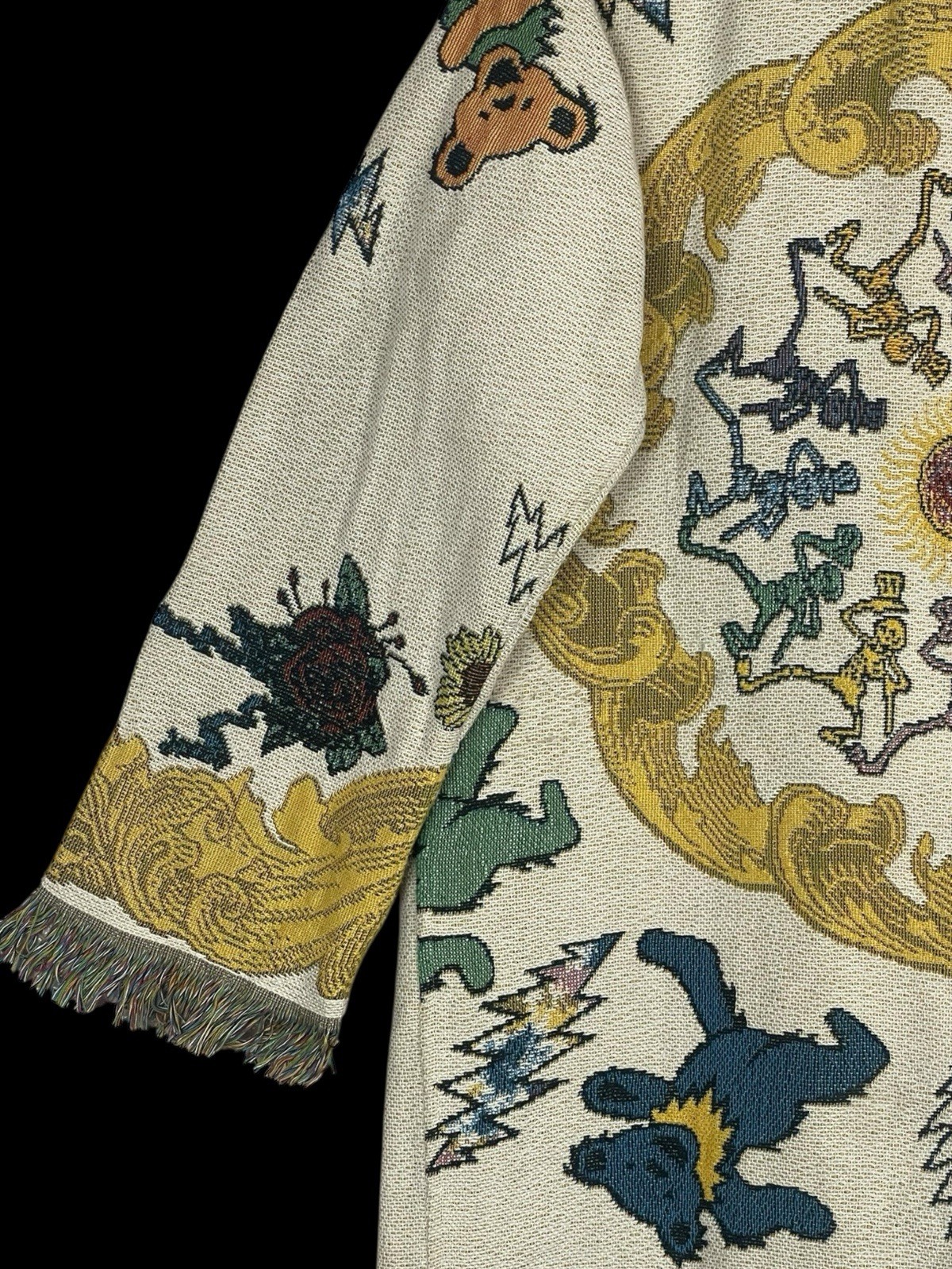 Grateful Dead Fabulous Blanket Yacht Coat Size M/L Deadhead Fringe Baroque RARE image 6