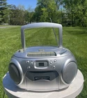 Vtg 2010 Silver Emerson CD Cassette Tape Player Radio AM/FM Stereo
