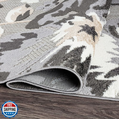 #ad #ad Rugshop Bergamo Contemporary Floral Non Shedding Easy Cleaning Patio Deck Bac... $53.25