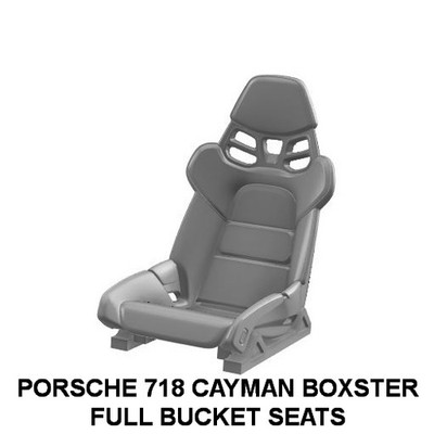 Paar Porsche 718 Cayman Boxster Sitze Modellauto 3D Druck Maßstab 1/4 - 1/25