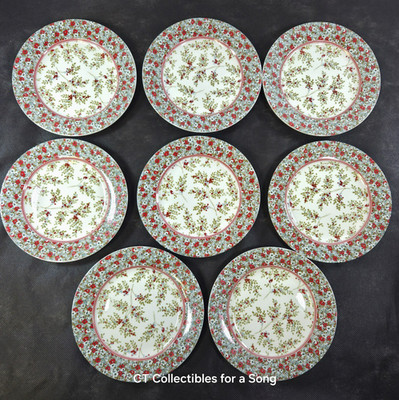 NEW Set 8 Laura Ashley Stockbridge Collectibles 7'' Plates Dessert, Salad Floral