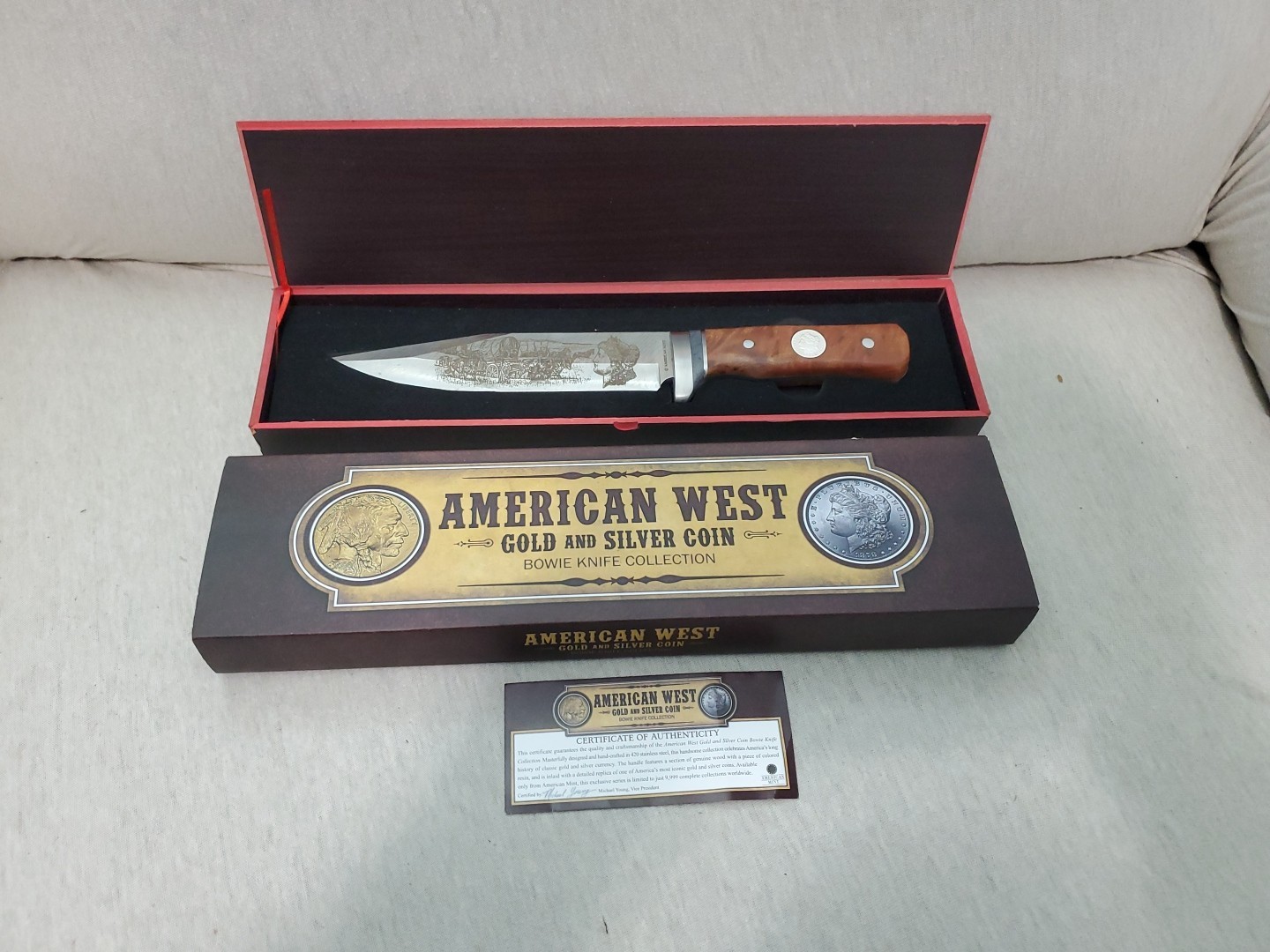 Morgan Silver Dollar Bowie Knife 12