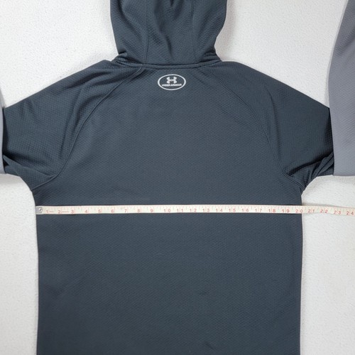 Camisa con capucha Under Armour Run Cold Gear para hombre mediana negra con cordón cuello alto - Imagen 10 de 14