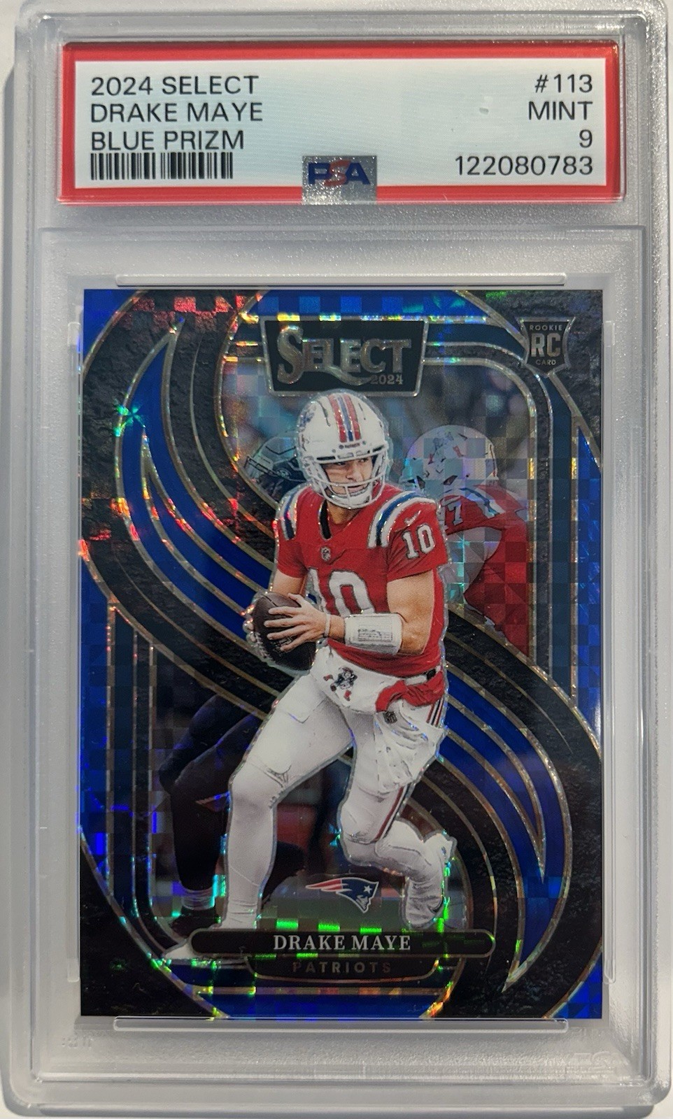 2024 Panini Select - Premier Level Drake Maye #113 Blue Prizm /175 (RC)