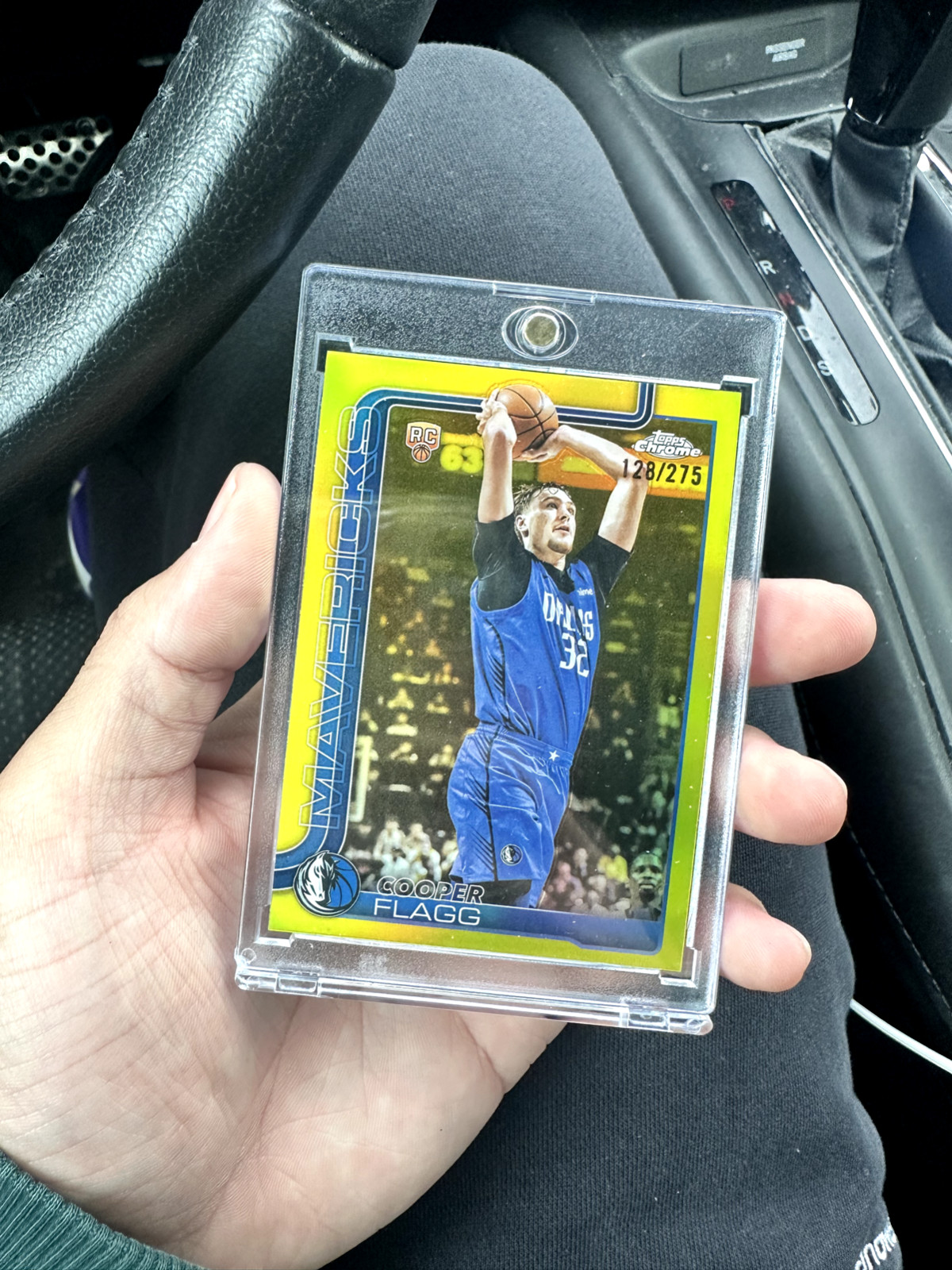 2025-26 Topps Chrome Cooper Flagg #251 Yellow Refractor RC /275 Mavericks CLEAN