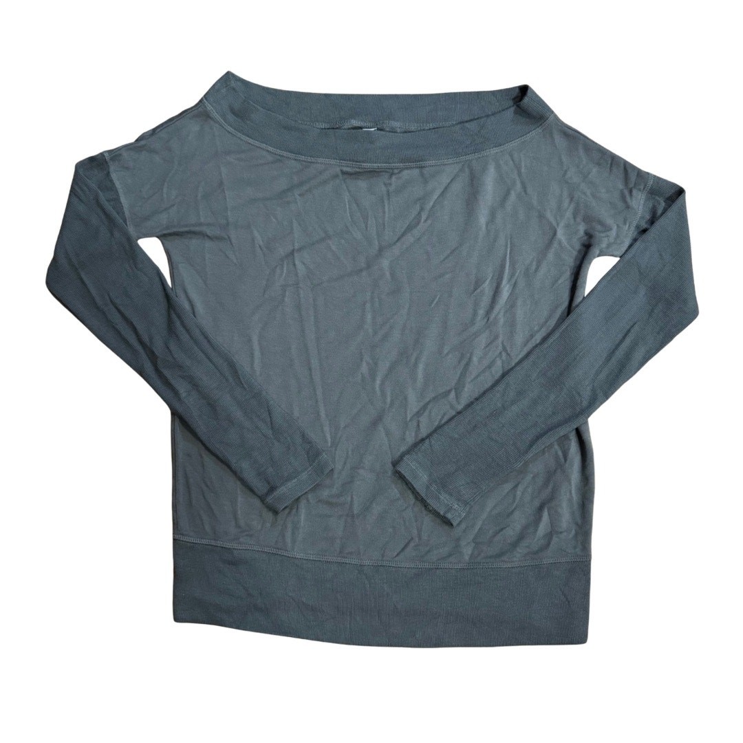 Athleta Modal Long Sleeve Relaxed Top Gray Boatneck Women’s Small