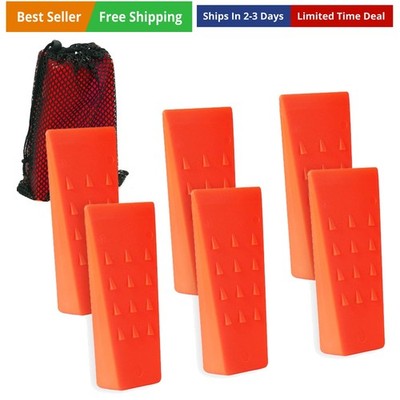 6 Pack Tree Felling Wedges with Spikes for Safe Tree Cutting   5.5  Wedges wi...