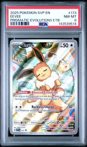 2025 POKEMON SVP EN-SV BLACK STAR PROMO #173 EEVEE PSA 8