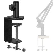 Heavy Duty Metal Table Mount Clamp, Metal Desk Clamp for Mic Boom Arm Stand A...