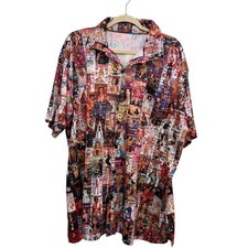 Vintage Aloha Shirt Playboy Magazine Covers Hugh Hefner Multicolor Size XXL