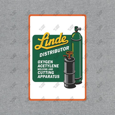 #ad Vintage Linde Distributor Metal Sign Welding Oxygen Acetylene Gas #576424 $12.50