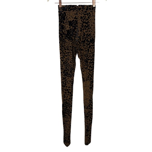 Alex Perry Leopard Burnout Velvet Mesh Stocking Leggings Sexy Edgy Party Sz 2 - Picture 6 of 9