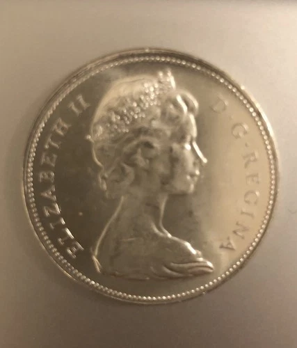 1966 Canada Canadian Silver Dollar Voyageur Canoe Brilliant Uncirculated .60 oz.