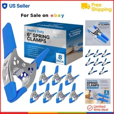 Heavy Duty Steel Spring Clamps Set of 8 6-inch Blue Woodworking Photography