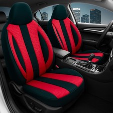 2x Sitzbezüge passend für Audi A6 C6 (Rot-Schwarz) | Vorne | Pilot-Style ZENO505