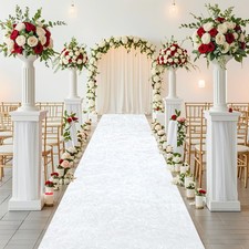Aisle Runner for Wedding Ceremony 4x20 FT White Velvet Aisle Runner Rug with