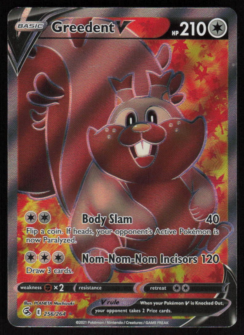 Greedent V 256/264 Full Art: Fusion Strike Pokemon TCG Near Mint