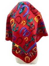 S55  tienne Aigner multicolore Monogram Silk Scarf 34 inch