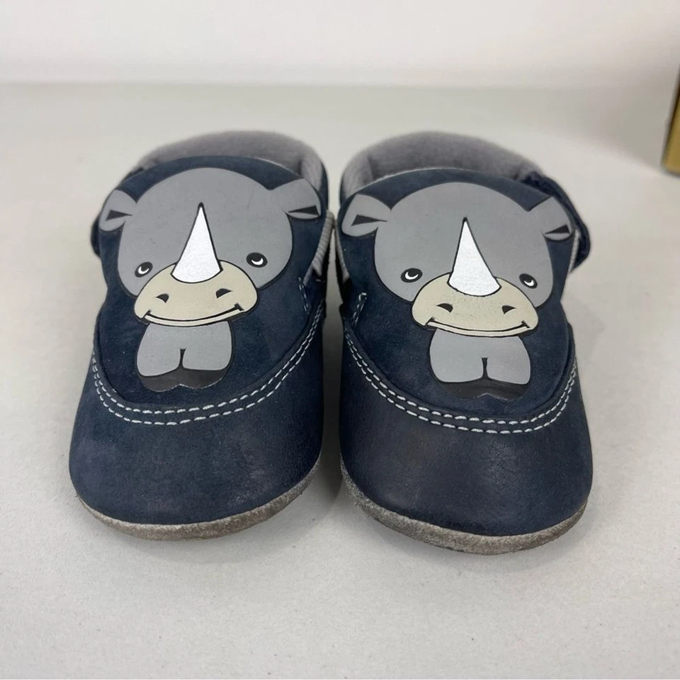 Timberland Azul Marino Rinoceronte Infantil Cuna Zapatos Talla 2 Suela Suave Cuero Foto 3 de 4
