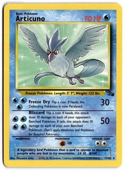 Articuno 17/62 Fossil Unlimited Non-Holo Rare
