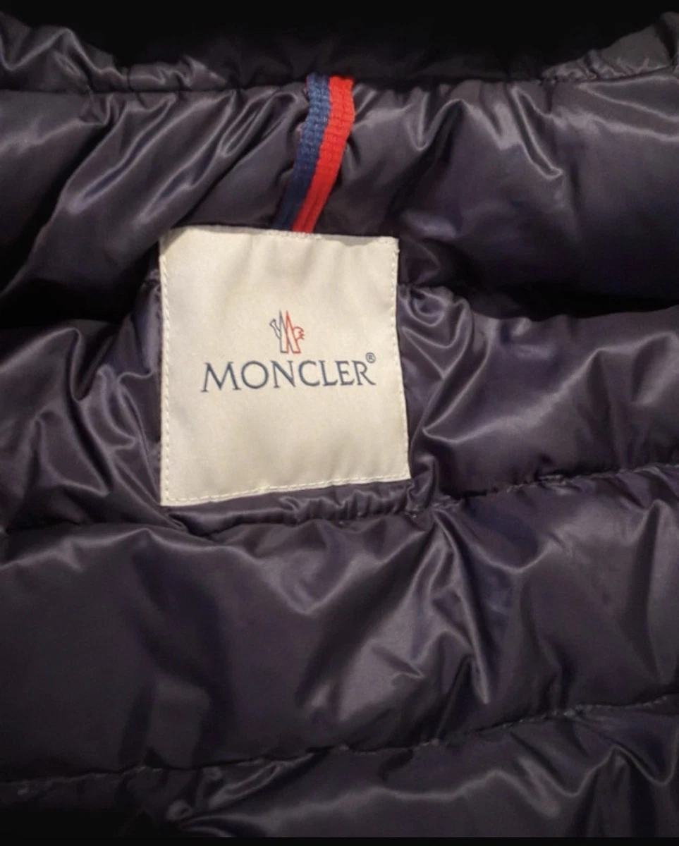 Moncler Alexios Hooded Down Gilet Blue 11-12Y Full Zip Pockets Nylon