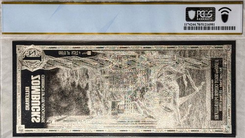 USPC 1 ZOMBUCK 2027 KILLERRAND 1/1000TH OZ PURE SILVER PCGS 70 PPQ SUPREME GEM  - Picture 3 of 7