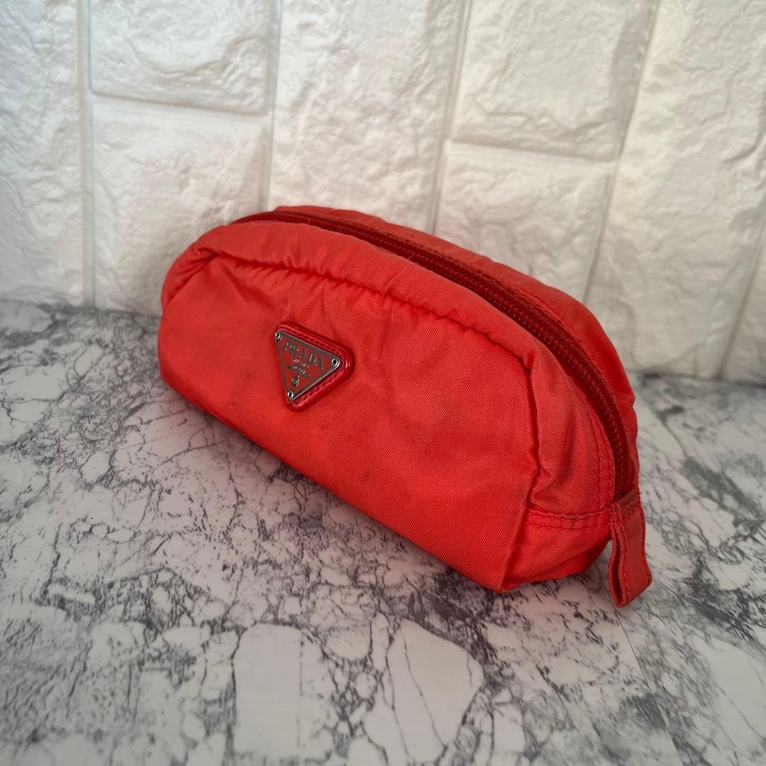 Prada Nylon Makeup Pouch Triangular Plate Used, S… - image 8