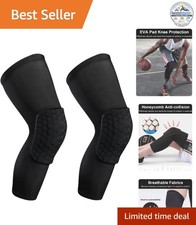 Basketball Knee Pads Sleeves Honeycomb Anti Collision Compression Black Small