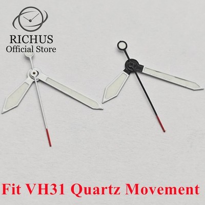 RICHUS White/Black Watch Hands Green Luminous Fit VH31 Quartz Movement