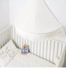 New Ikea Len Baby Crib Toddler Bed Wall Canopy White Fabric Lace 204.649.04