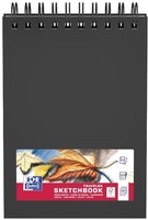 Oxford Skizzenbuch Spiralbindung, Din A5, 40 Blatt, Schwarz
