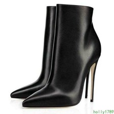 Women's Stilettos Heel Ankle Boots Pointy Toe Shoes Formal Side Zip OL Occident