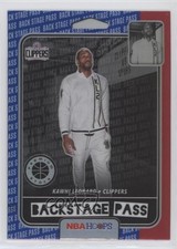 2019 Panini NBA Hoops Premium Stock Back Stage Pass Blue Kawhi Leonard #8 01i1