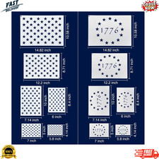 WISYOK American Flag 50 Star Stencils and 13 Stars 1776 Templates, American Flag