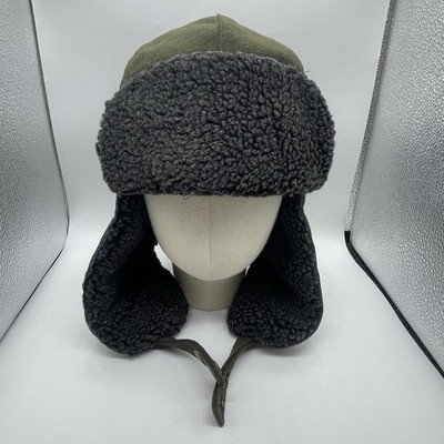 NWT KB Ethos Trapper Hat Cousin Eddie Hat Green Flaps, Snaps wool blend