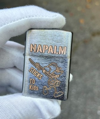 Napalm Sticks to Kids Zippo Lighter Vietnam War Replica | Stainless Chrome | USA