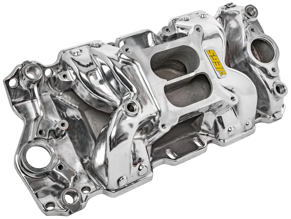 Colector de admisión JEGS 513027 Cool Gap para Chevy 1955-1995 bloque pequeño, doble Foto 3 de 4