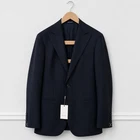 Men Suitsupply Blazer Havana Peak Jetted Navy navy Wool S110 Size EU54 UK/US44