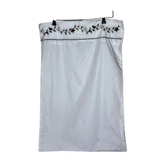 Pillowcases white with burgundy/green  embroidery floral cotton 