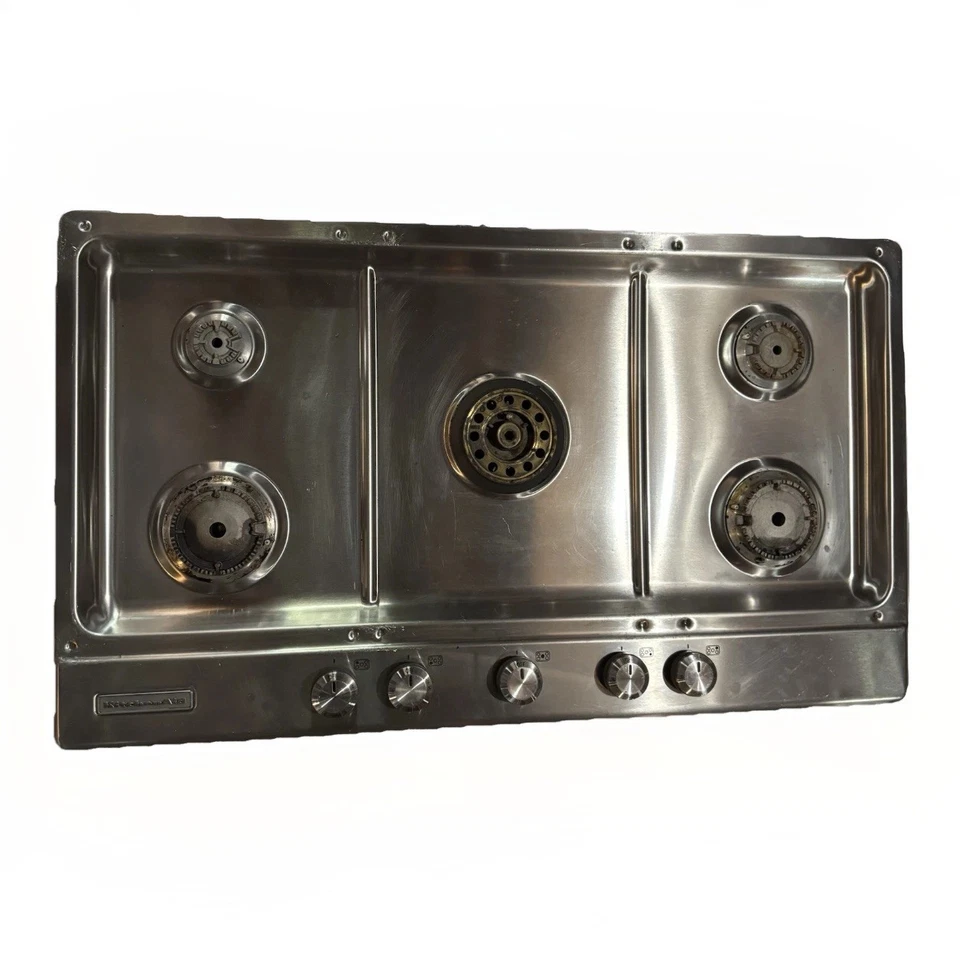 Cocina KitchenAid 36” Gas 5 Quemadores Drop-in Acero Inoxidable KFGS366VSS01 ~ ¡OFERTA! Foto 3 de 4