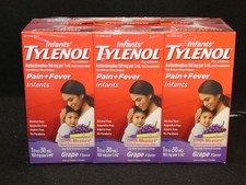 12 New 1fl oz Infants' Tylenol Pain Fever Reducer Grape Oral Suspension XP 10/26