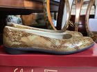 Salvatore Ferragamo Ballet Flats Brown Yellow Leather Snakeskin Slip On Shoe  — photo 6
